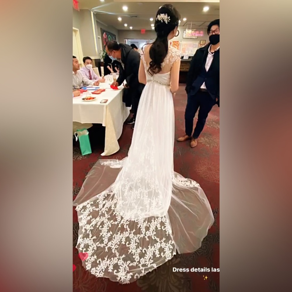 Illusion Neckline Lace Wedding Dress